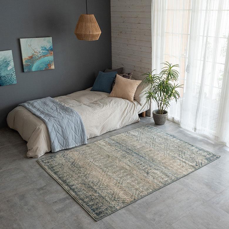 ラグ マット 130×190cm エジプト製 ペルシャ 絨毯風 幾何学模様  ウィルトン織 アンティーク風 じゅうたん カーペット おしゃれ 敷物  長方形 西海岸  eg84162 | ELEMENTS（インテリア） | 18