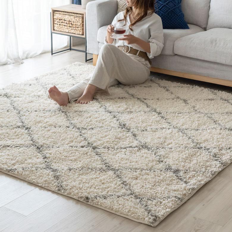 ラグ マット 200×200cm エジプト製 ベニオワレン風 モロッカン ラグ マット 200×200cm エジプト製 ベニオワレン風 モロッカン