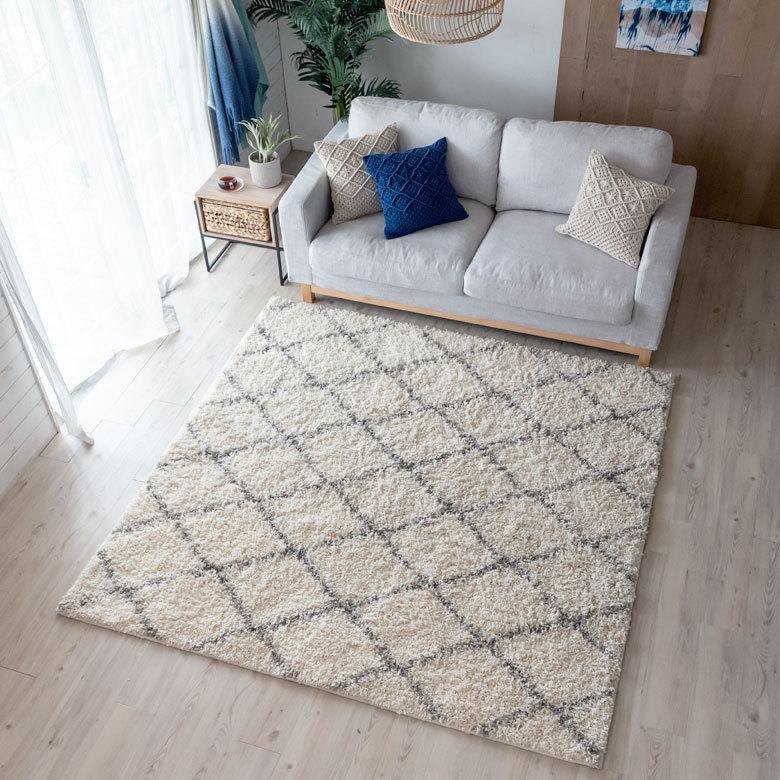 ラグ マット 200×200cm エジプト製 ベニオワレン風 モロッカン ラグ マット 200×200cm エジプト製 ベニオワレン風 モロッカン