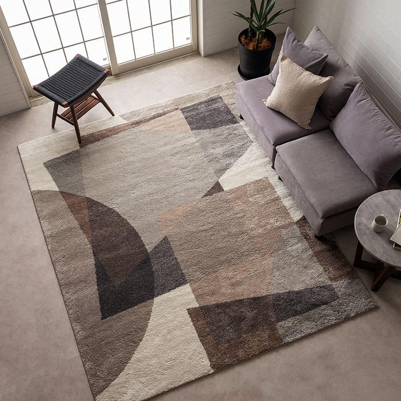 ラグ マット ウィルトン織 モダン アート 柄 エジプト製 約 200×250cm  長方形 ペルシャ 絨毯風 オールシーズン 春 夏 秋 冬 おしゃれ 北欧 西海岸 eg84293 | ELEMENTS（インテリア） | 16