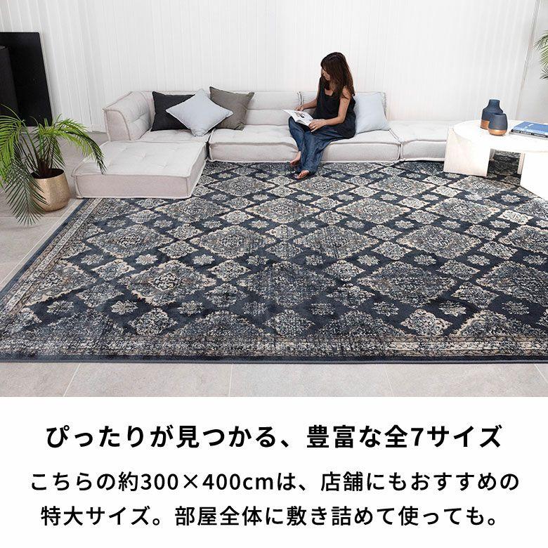 ラグ マット ペルシャ 風 柄 オリエンタル ウィルトン織 約300×400cm 長方形 絨毯 エスニック モロッカン カーペット おしゃれ 敷物 Amira アミーラ eg84377 | ELEMENTS（インテリア） | 08