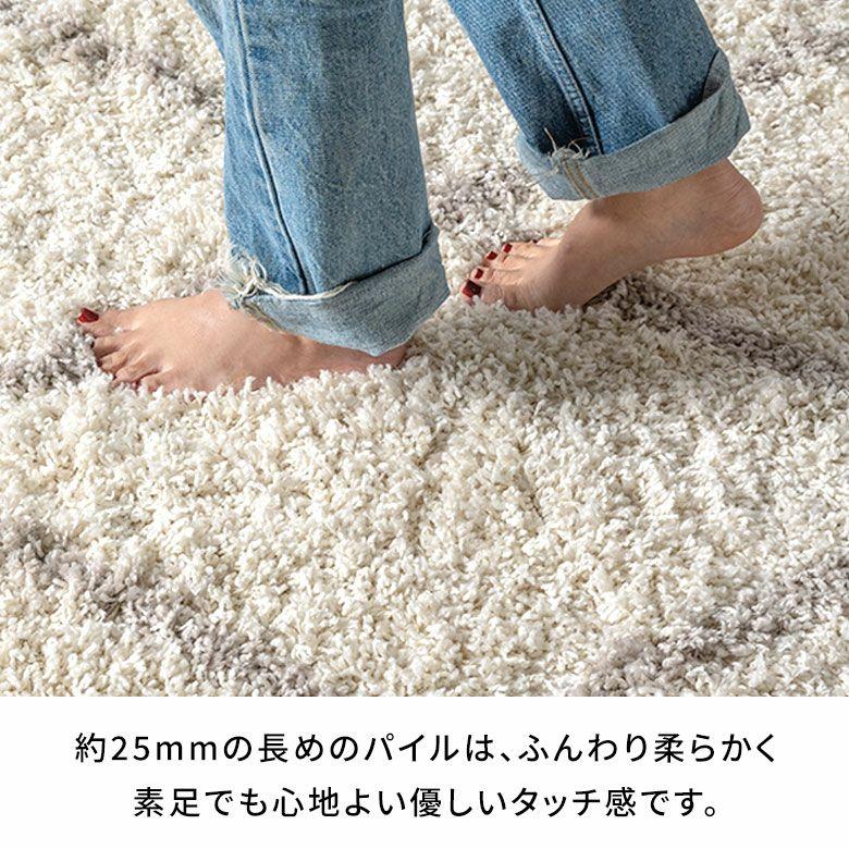 手織りのような風合いが魅力のモロッカンデザイン 長めの毛足がふんわり気持ち良い シャギータイプのウィルトン織ラグ　200x250cm [eg84384] | ELEMENTS（インテリア） | 05