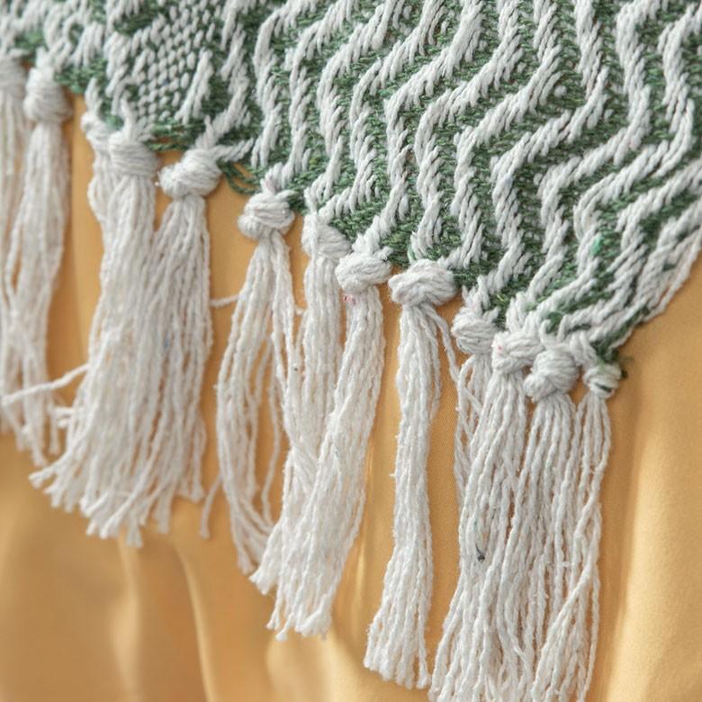 ブランケット ひざ掛け 約130×170cm 膝掛け ニットブランケット 毛布 大判 グリーン ジオメトリック柄 ダイヤモンド柄 肩掛 インド綿 コットン 防寒 f-3440 | ELEMENTS（インテリア） | 04