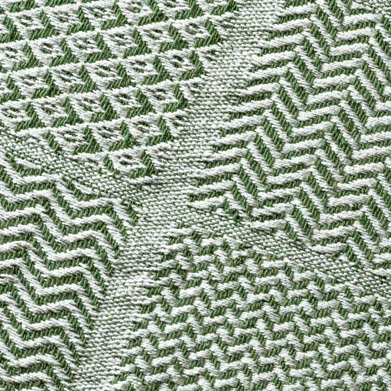 ブランケット ひざ掛け 約130×170cm 膝掛け ニットブランケット 毛布 大判 グリーン ジオメトリック柄 ダイヤモンド柄 肩掛 インド綿 コットン 防寒 f-3440 | ELEMENTS（インテリア） | 09