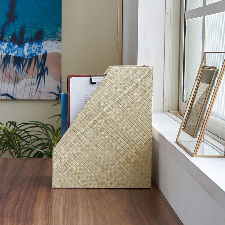 ファイル収納 ファイルスタンド ファイル ボックス パンダン 2色展開 ブック スタンド 収納 A4 縦型 マガジン ナチュラル デスク 雑貨 アジア工房 fb-1171 | ブランド登録なし | 12