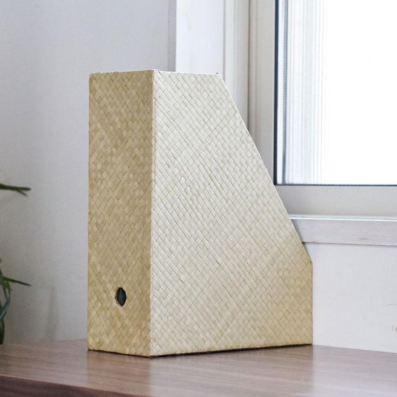 ファイル収納 ファイルスタンド ファイル ボックス パンダン 2色展開 ブック スタンド 収納 A4 縦型 マガジン ナチュラル デスク 雑貨 アジア工房 fb-1171 | ブランド登録なし | 16