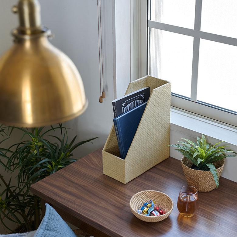 ファイル収納 ファイルスタンド ファイル ボックス パンダン 2色展開 ブック スタンド 収納 A4 縦型 マガジン ナチュラル デスク 雑貨 アジア工房 fb-1171 | ブランド登録なし | 18