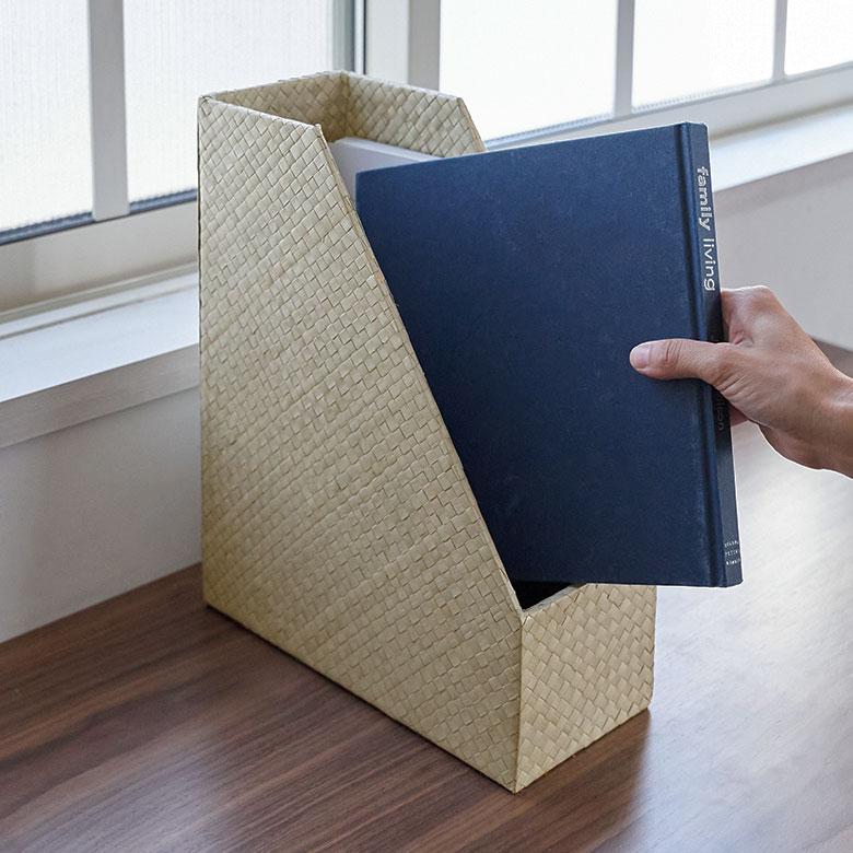 ファイル収納 ファイルスタンド ファイル ボックス パンダン 2色展開 ブック スタンド 収納 A4 縦型 マガジン ナチュラル デスク 雑貨 アジア工房 fb-1171 | ブランド登録なし | 04