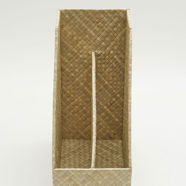 パンダンで出来たブックスタンドボックス 2色展開 A4縦型 間仕切り2分割 アジア工房 fb-117 | ブランド登録なし | 07