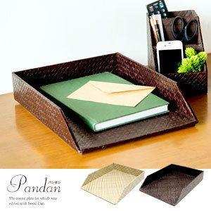 パンダンで出来たA4ファイルトレイ デスクトレイ 2色展開 アジア工房 ft-1171 | ブランド登録なし