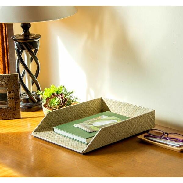 パンダンで出来たA4ファイルトレイ デスクトレイ 2色展開 アジア工房 ft-1171 | ブランド登録なし | 01