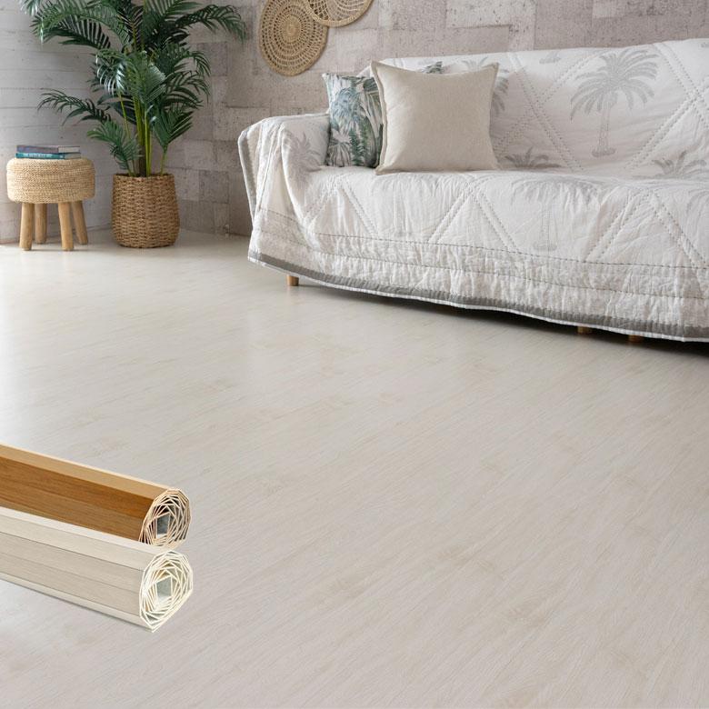 ウッドカーペット【ホワイト木目調】6畳 ELEMENTS ウッドカーペット 6畳 江戸間 2梱包 260×350cm フローリング