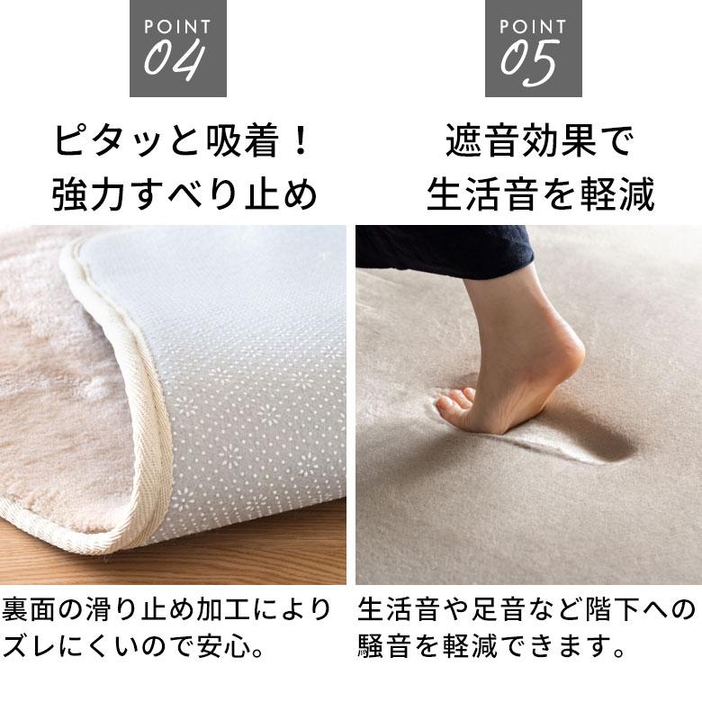 ELEMENTS ラグ 高反発 厚手 ラグマット ホットカーペット ラグ 床暖房