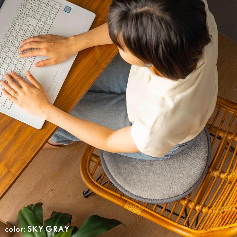 チェアパッド 丸 シートクッション 円形 高反発 クッション 座布団 直径35cm ソフチェ 極厚 チェアクッション 厚手 おしゃれ 北欧 インテリア 西海岸 K400-35 | ELEMENTS（インテリア） | 25