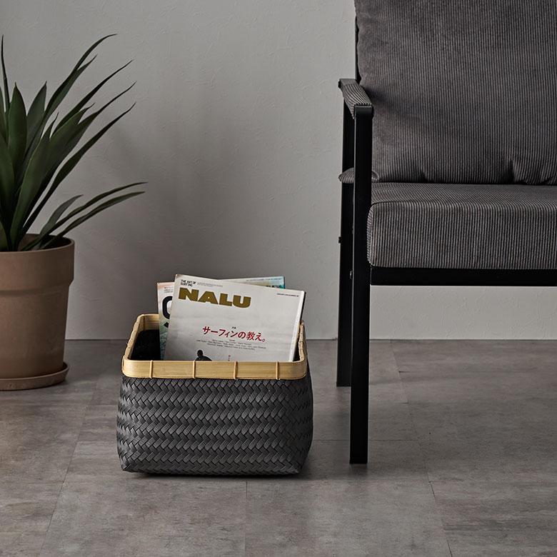 バスケット Lサイズ かご 27.6L バンブー 竹 プラスチック ランドリー 耐水 収納 洗濯物 荷物 入れ おしゃれ 北欧 雑貨 インテリア リゾート 西海岸 l-14065 | ELEMENTS（インテリア） | 08