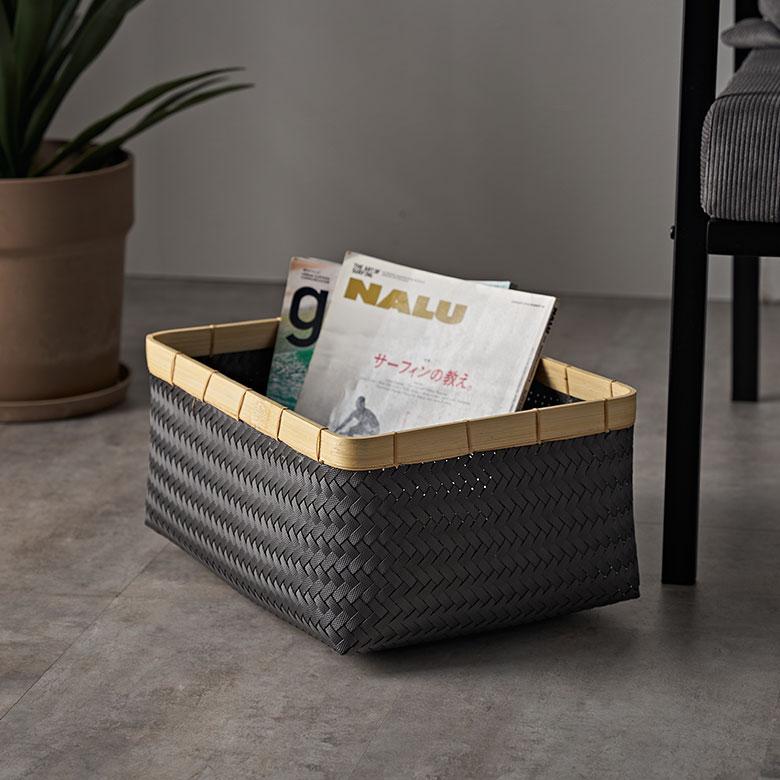 バスケット Lサイズ かご 27.6L バンブー 竹 プラスチック ランドリー 耐水 収納 洗濯物 荷物 入れ おしゃれ 北欧 雑貨 インテリア リゾート 西海岸 l-14065 | ELEMENTS（インテリア） | 09