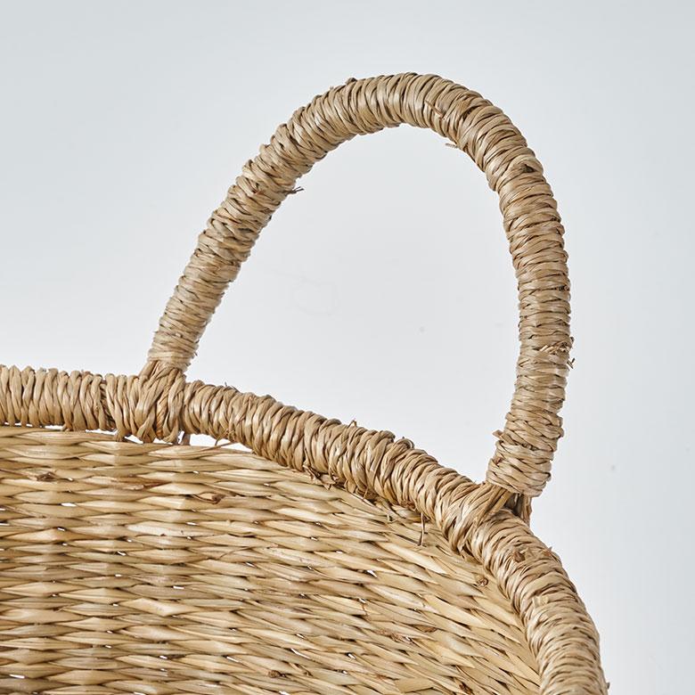 かご バスケット 持ち手 付き シーグラス Lサイズ ナチュラル 収納 荷物 入れ 衣類 おもちゃ 丸型 おしゃれ 北欧 西海岸 雑貨 l-vn5 | ELEMENTS（インテリア） | 17