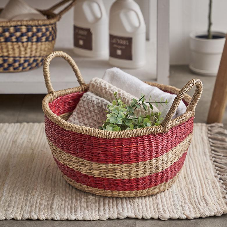 ELEMENTS（インテリア） かご バスケット 持ち手 付き