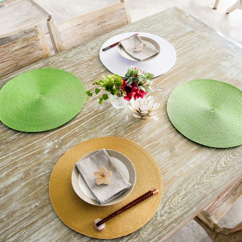 ランチョンマット ラウンド 正円 テーブルマット 無地 モダン アジアン アジア雑貨 4枚セット 6色展開 キッチン用品 lm-6020 | ELEMENTS（インテリア） | 17