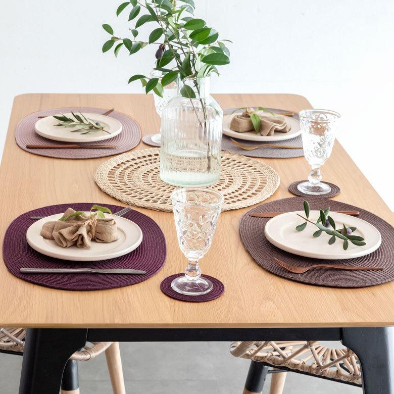 ランチョンマット オーバル 4枚セット プレースマット テーブルウェア 水洗い 和 モダン グレイッシュ 全5色 キッチン用品 Riche リッシュ lm-67002 | ELEMENTS（インテリア） | 11