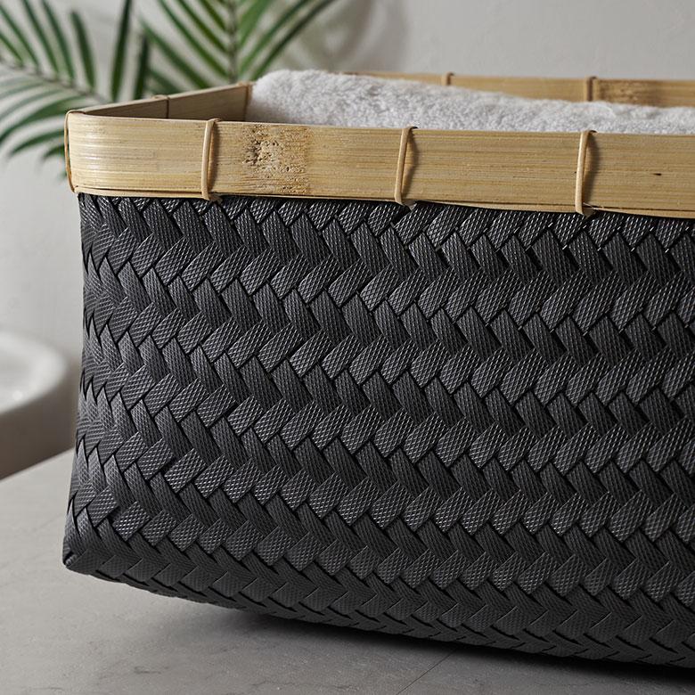 ELEMENTS バスケット Mサイズ かご 16L バンブー 竹 プラスチック