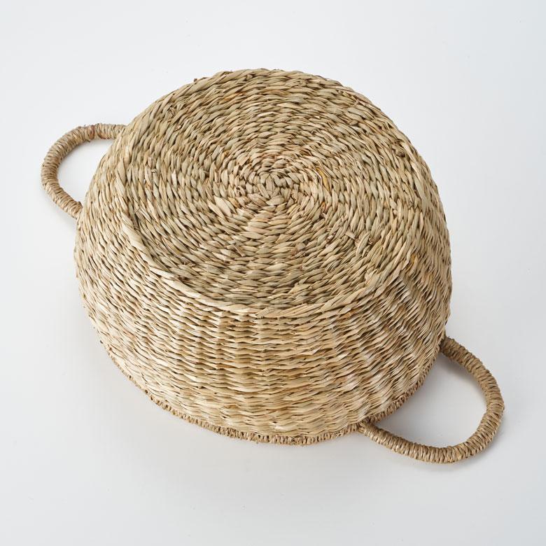 かご バスケット 持ち手 付き シーグラス Mサイズ ナチュラル 収納 荷物 入れ 衣類 おもちゃ 丸型 おしゃれ 北欧 西海岸 雑貨 m-vn50 | ELEMENTS（インテリア） | 16