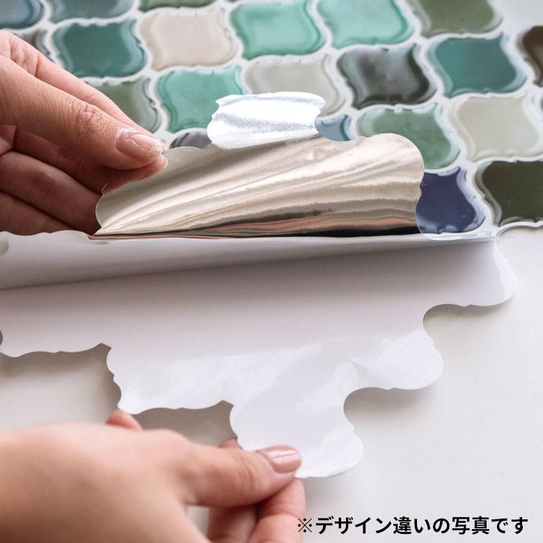 モザイクタイルシール モロッカンタイルS 正方形 12枚入り 水回り 壁面 DIY ウォールステッカー 壁紙 シート m2-66895-12 | ELEMENTS（インテリア） | 12