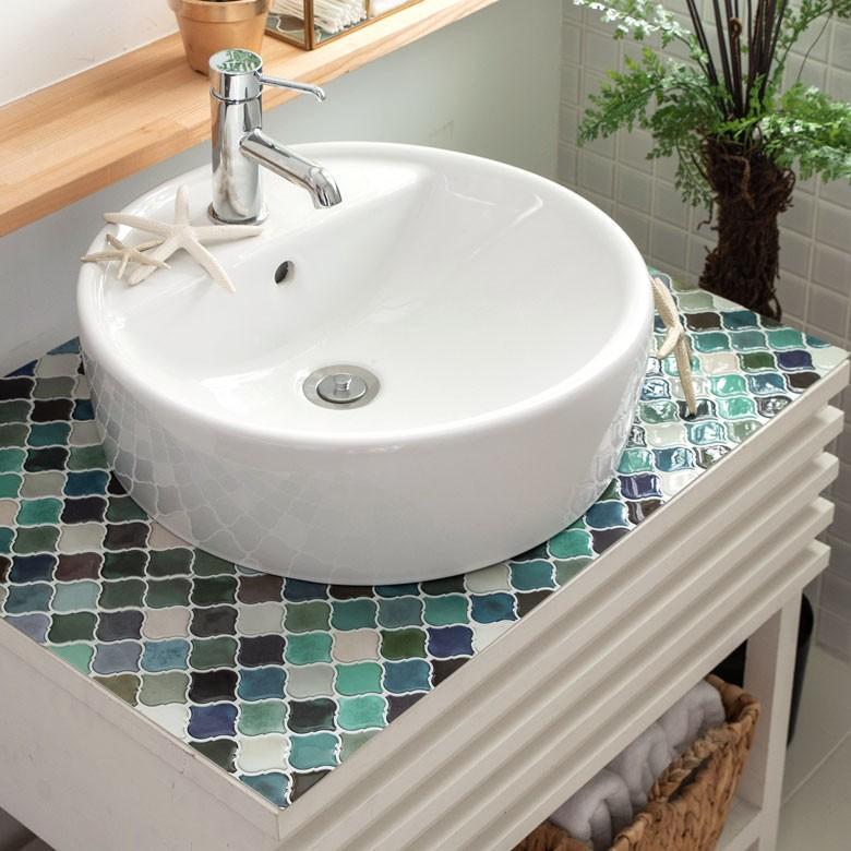 モザイクタイルシール モロッカンs ランダムカラー 正方形 12枚入り 水回り M3 665 12 ウォールステッカー 壁面 シート 買収 壁紙 Diy