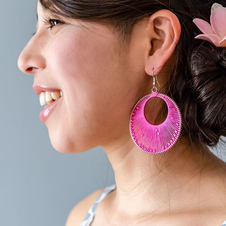 ピアス ピンク ビーズ ラウンド アジアン エスニック おしゃれ 夏 レディース 揺れる ハンドメイド m302 | ブランド登録なし | 14