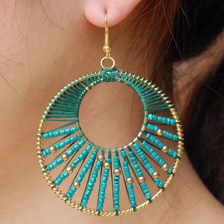 ピアス ピンク ビーズ ラウンド アジアン エスニック おしゃれ 夏 レディース 揺れる ハンドメイド m302 | ブランド登録なし | 15