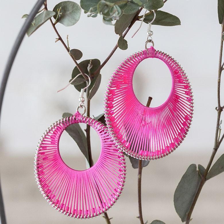 ピアス ピンク ビーズ ラウンド アジアン エスニック おしゃれ 夏 レディース 揺れる ハンドメイド m302 | ブランド登録なし | 03