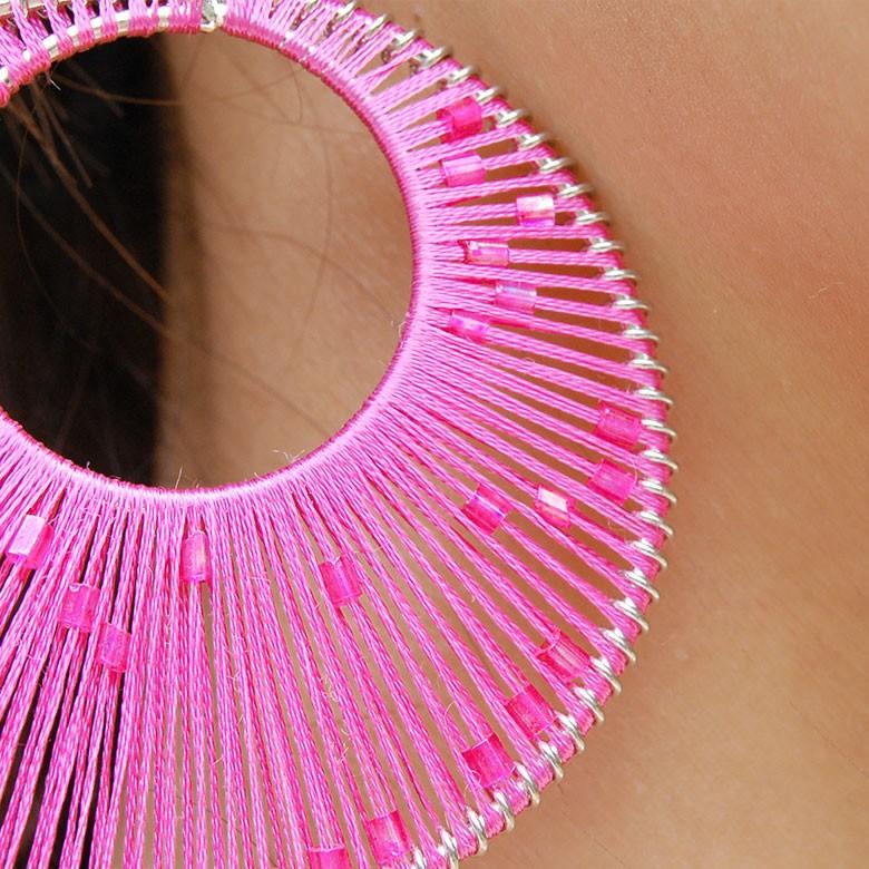 ピアス ピンク ビーズ ラウンド アジアン エスニック おしゃれ 夏 レディース 揺れる ハンドメイド m302 | ブランド登録なし | 06