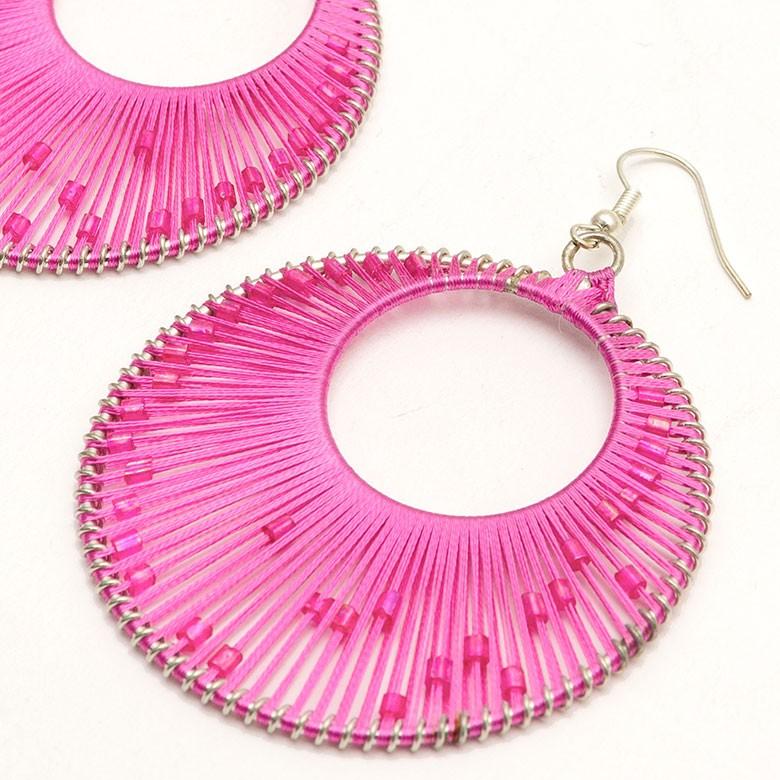 ピアス ピンク ビーズ ラウンド アジアン エスニック おしゃれ 夏 レディース 揺れる ハンドメイド m302 | ブランド登録なし | 10