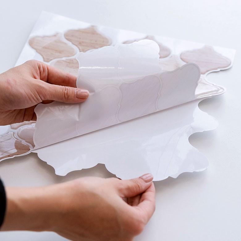 ELEMENTS モザイクタイルシール モロッカンM グレー ブラウン 正方形 1