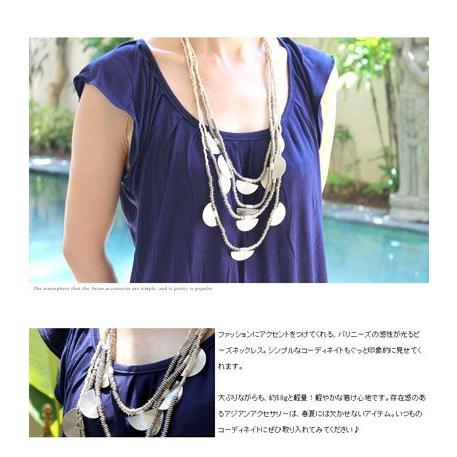 ビーズとメタルプレートの4連アジアンネックレス 5色展開 アジア工房 n-114 | ブランド登録なし | 01