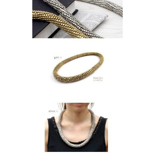 アンティークカラーのビーズで出来たロープ型ネックレス 2色展開 アジア工房 n-1166 | ブランド登録なし | 01