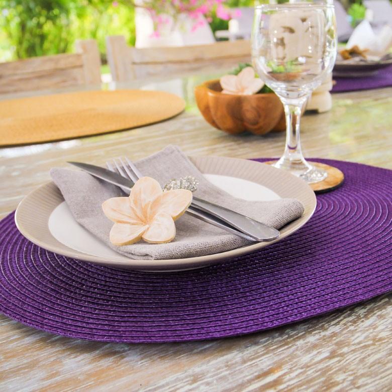 ランチョンマット おしゃれ ランチマット 水洗い モダン エスニック アジア雑貨 オーバル 楕円形 1枚 全5色 キッチン用品 o-602 | ELEMENTS（インテリア） | 04