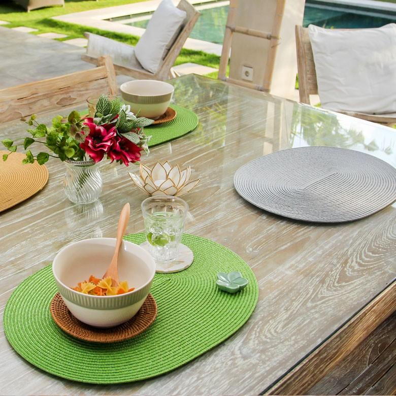 ランチョンマット おしゃれ ランチマット 水洗い モダン エスニック アジア雑貨 オーバル 楕円形 1枚 全5色 キッチン用品 o-602 | ELEMENTS（インテリア） | 05