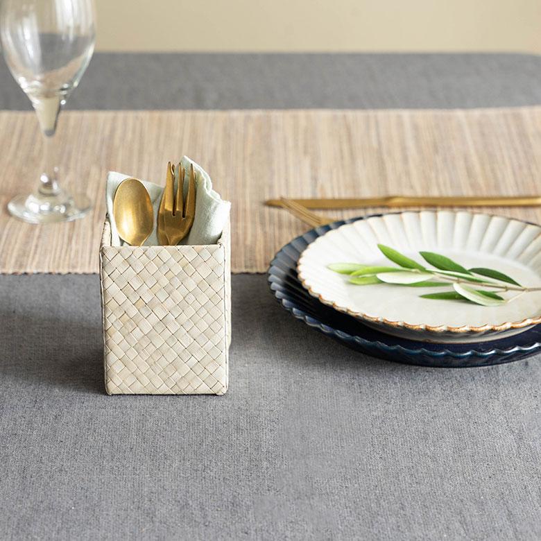 ペン スタンド 立て パンダン 天然 素材 ナチュラル シンプル 約 W 7.5cm D 7.5cm H 10cm 収納 カトラリー 卓上 デスク p-117 | ブランド登録なし | 12