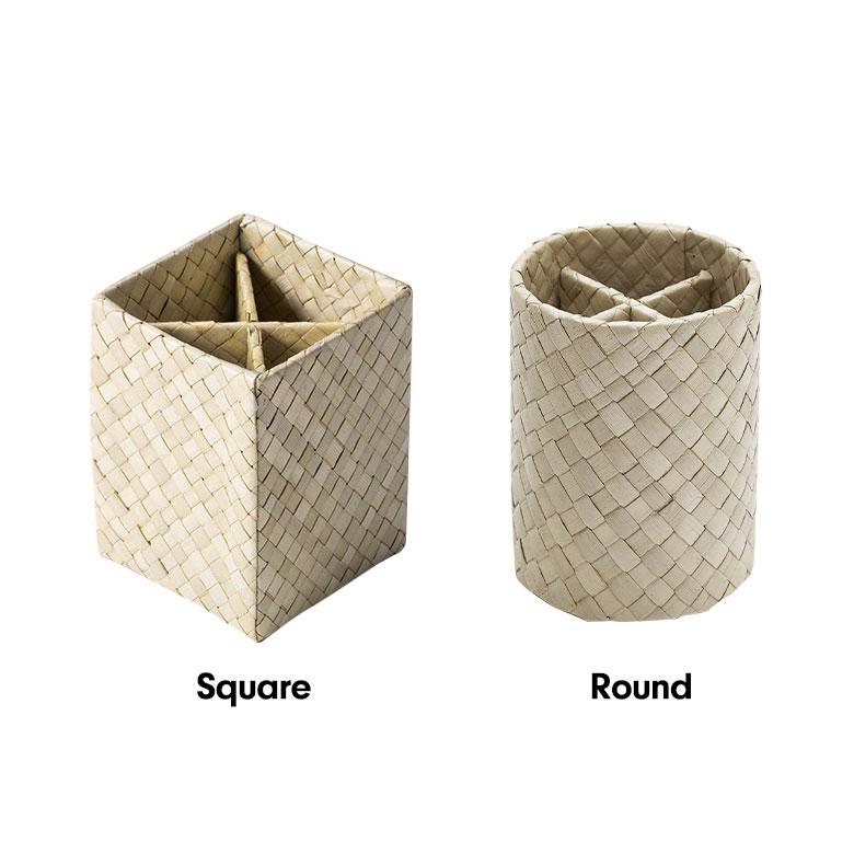 ペン スタンド 立て パンダン 天然 素材 ナチュラル シンプル 約 W 7.5cm D 7.5cm H 10cm 収納 カトラリー 卓上 デスク p-117 | ブランド登録なし | 20