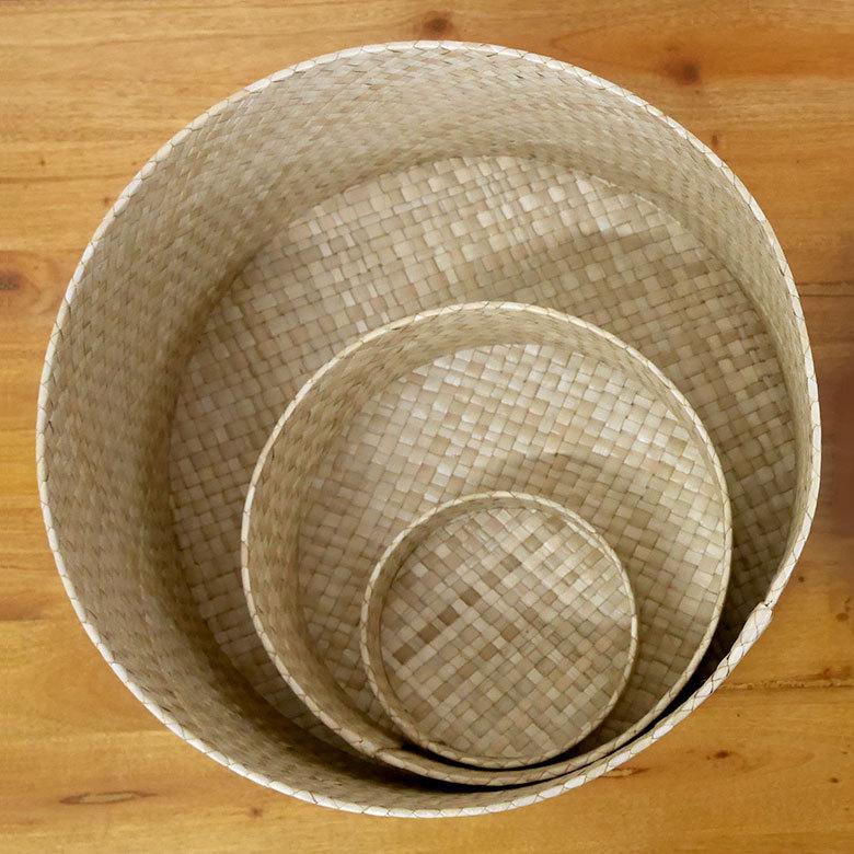 パンダン製 フタ付き ラウンド ボックス Mサイズ 小物 入れ 収納 おもちゃ 整理 用品 収納箱 インテリア ボックス おしゃれ 入れ物 ナチュラル バリ 雑貨 pb-117 | ELEMENTS（インテリア） | 11