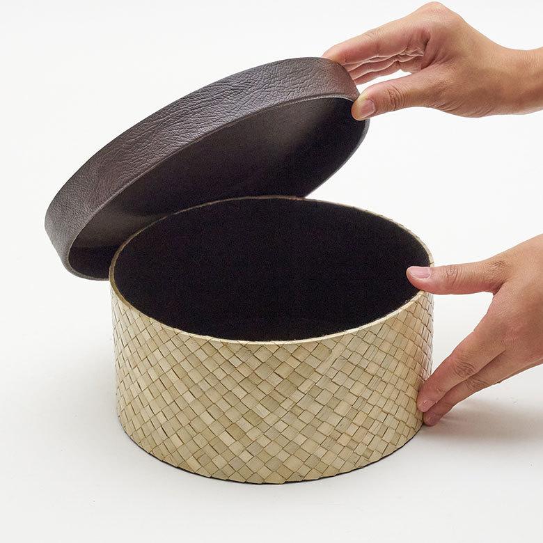 パンダン製 フタ付き ラウンド ボックス Mサイズ 小物 入れ 収納 おもちゃ 整理 用品 収納箱 インテリア ボックス おしゃれ 入れ物 ナチュラル バリ 雑貨 pb-117 | ELEMENTS（インテリア） | 04