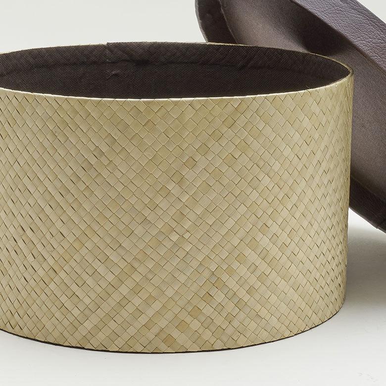 パンダン製 フタ付き ラウンド ボックス Lサイズ 小物 入れ 収納 おもちゃ 整理 用品 収納箱 インテリア ボックス おしゃれ 入れ物 ナチュラル バリ 雑貨  pb-11 | ELEMENTS（インテリア） | 06