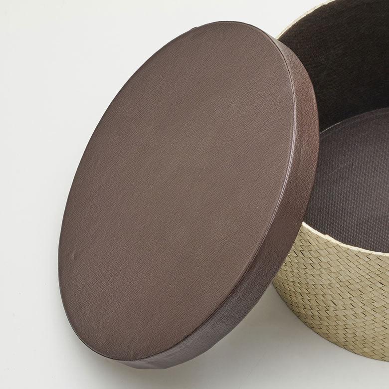 パンダン製 フタ付き ラウンド ボックス Lサイズ 小物 入れ 収納 おもちゃ 整理 用品 収納箱 インテリア ボックス おしゃれ 入れ物 ナチュラル バリ 雑貨  pb-11 | ELEMENTS（インテリア） | 08