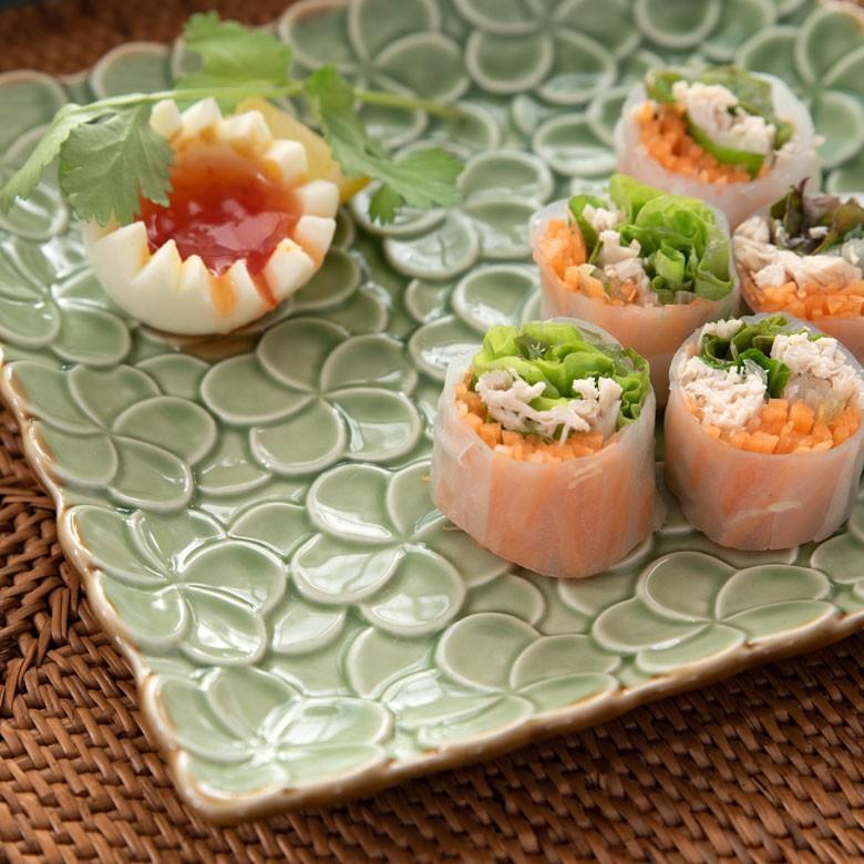 プレート 皿 中皿 角皿 小皿 食器 約17.8cm 正方形 陶器 プルメリア パーティー アジアン雑貨 pl10-668 | ブランド登録なし | 14