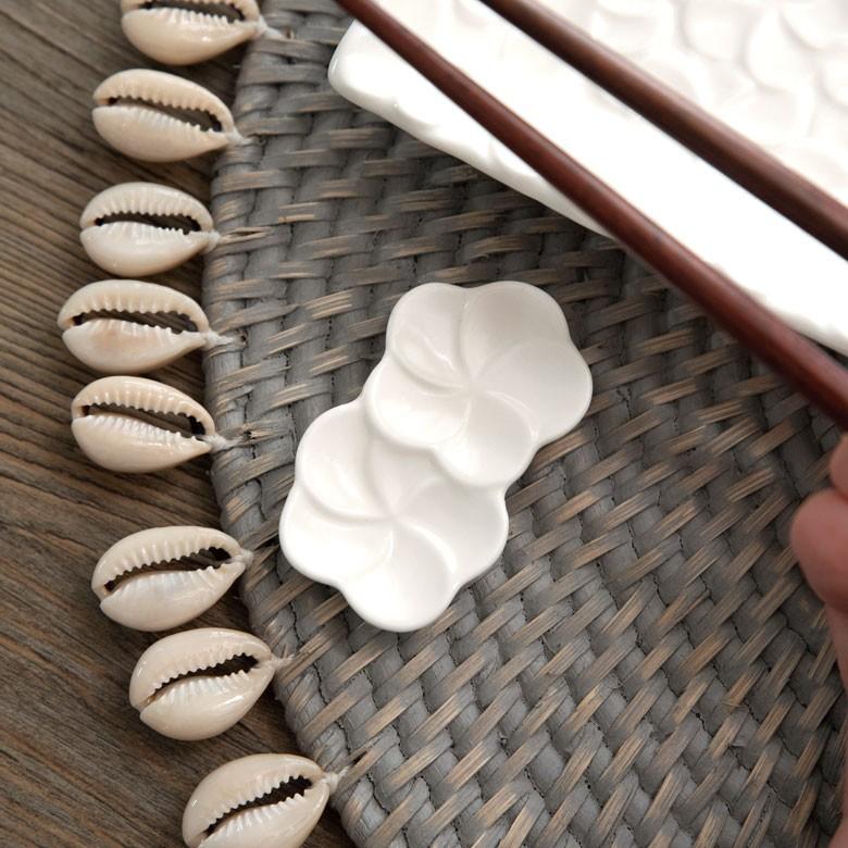 箸置き お箸置き 2連 カトラリーレスト 小皿 かわいい 陶器 プルメリア ギフト おしゃれ アジアン雑貨 pl2-668 | ブランド登録なし | 19