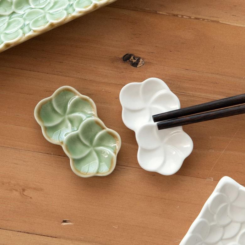 箸置き お箸置き 2連 カトラリーレスト 小皿 かわいい 陶器 プルメリア ギフト おしゃれ アジアン雑貨 pl2-668 | ブランド登録なし | 07