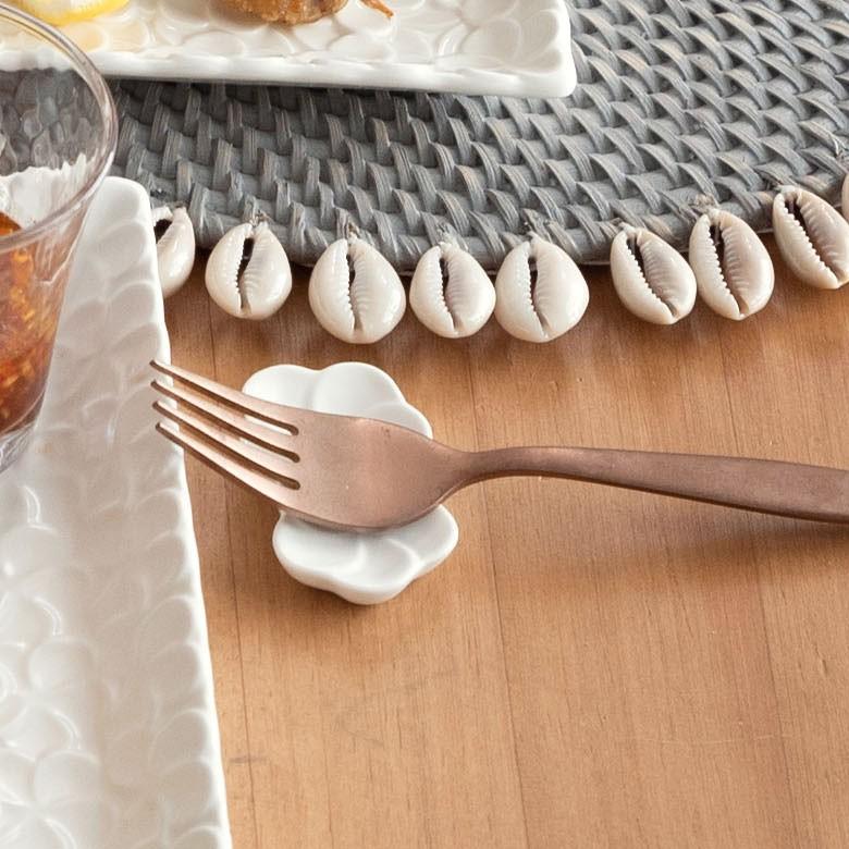 箸置き お箸置き 2連 カトラリーレスト 小皿 かわいい 陶器 プルメリア ギフト おしゃれ アジアン雑貨 pl2-668 | ブランド登録なし | 10