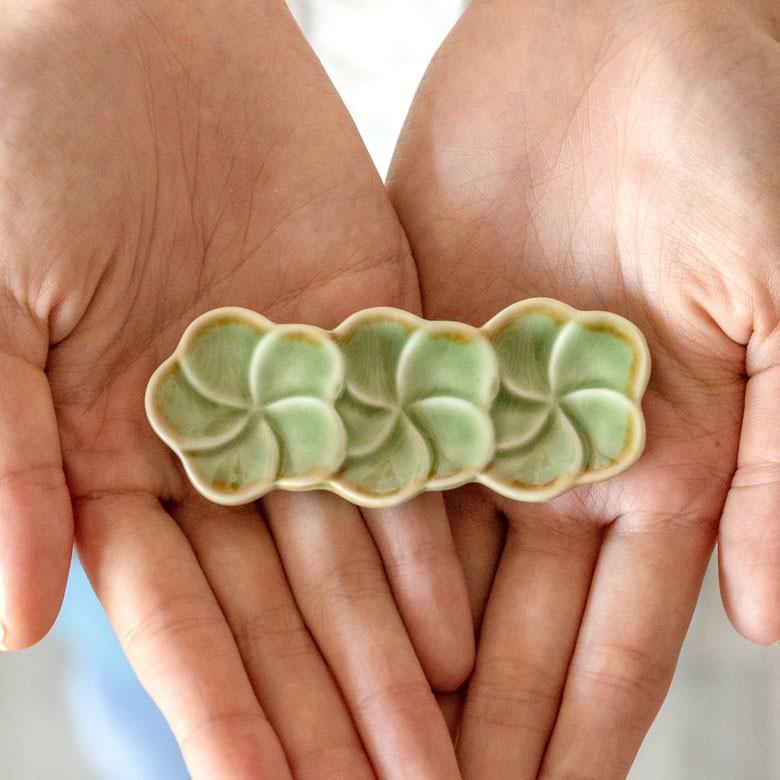 箸置き お箸置き 3連 カトラリーレスト 小皿 かわいい 陶器 プルメリア ギフト おしゃれ アジアン雑貨 pl3-668 | ブランド登録なし | 03