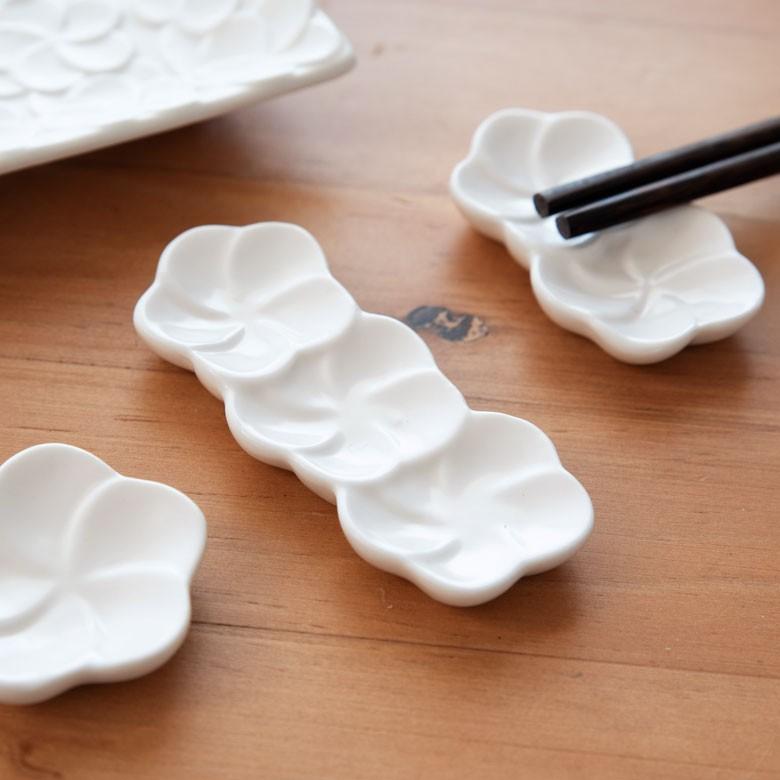 箸置き お箸置き 3連 カトラリーレスト 小皿 かわいい 陶器 プルメリア ギフト おしゃれ アジアン雑貨 pl3-668 | ブランド登録なし | 15